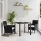 vidaXL Set de masă pentru grădină cu pernă 3 pcs Negru Rattan poli 3379723