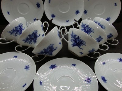 SET / SERVICIU 6 BOLURI CU 6 FARFURII DIN PORTELAN ROSENTHAL ROMANCE foto