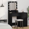 VidaXL Masă de Toaletă Stejar negru 50 x 41 x 135 cm Lemn compozit