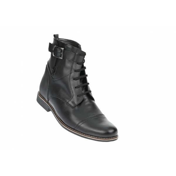 Oferta marimea 41 - Ghete barbati din piele naturala, imblanite Negru Oxford - LGBOND2NC