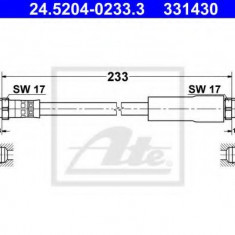 Conducta / cablu frana AUDI A3 (8P1) (2003 - 2012) ATE 24.5204-0233.3