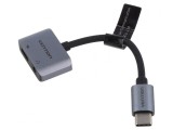 Adaptor USB-C la Jack 3,5mm și USB-C, Nichelat, Vention