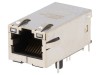 Conector RJ45 soclu ecranat cu diodă LED THT &icirc;n unghi, PIN 8