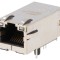 Conector RJ45 soclu ecranat cu diodă LED THT &icirc;n unghi, PIN 8