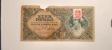 Bancnota 1000 pengo 1945 cu timbru