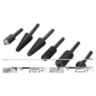 Set freze pentru metal si lemn 6 -15 mm 6 pcs Yato YT-61712 foto