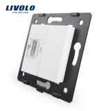Cumpara ieftin Priza HDMI Livolo alba pentru perete, design modern si montaj elegant