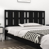Tăblie de pat, negru, 185,5x4x100 cm, lemn masiv de pin, vidaXL