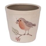 Ghiveci flori ceramica multicolora Pasare 15x14 cm