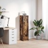 Vitrina Stejar Afumat vidaXL 29.5x34x119.5 cm, Lemn, Dulap Inalt cu Usa si Sertar, Rafturi, Depozitare Living