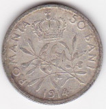 Romania 50 bani 1914, Argint