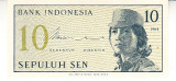 M1 - Bancnota foarte veche - Indonezia - 10 sen - 1964