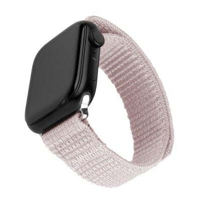 Curea pentru Apple Watch 1/2/3/4/5/6/7/8/9/10/SE/SE 2/Ultra/Ultra 2 (42/44/45/46/49mm) - Fixed Nylon Sporty Strap - Rose Gold foto