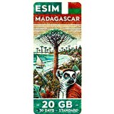 ESIM Madagascar, 20GB, 30 Days, Standard