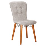 Cumpara ieftin Scaun Sonora material textil gri antic - picior, culoarea nuc