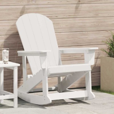 vidaXL Scaun rocking Adirondack Alb 73.5 x 92 x 90cm HDPE 42006625 foto