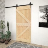 VidaXL Ușă glisantă cu set feronerie, 90 x 210 cm, lemn masiv de pin