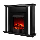 Semineu electric Art Flame 3D Gustavo si Corsica cu lemne, Efect de flacara reala, Telecomanda, 1500 W