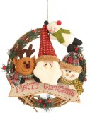 Ornament de agatat pentru Craciun, seOSTO, ratan, multicolor, 29 cm