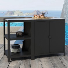 Set mobilier gradina, en.casa, PXSL-0131 PXSL-013292 x 80 x 50 cm, otel, negru, argintiu HausGarden Leisure