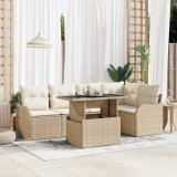 VidaXL Set de canapele pentru grădină 6 pcs Bej 100 x 55 x 73 cm