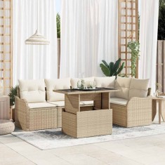 vidaXL Set de canapele pentru grădină 6 pcs Bej 100 x 55 x 73 cm 3357204