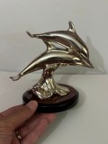 STATUETA Laminata ARGINT 800 - 2 Delfini - ANDROS Preziosi - Vintage !