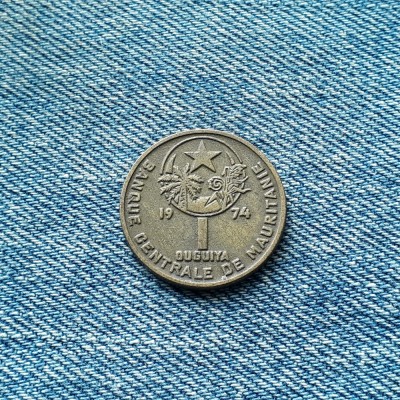 1q - 1 Ouguiya 1974 Mauritania / primul an de batere foto