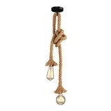 Cumpara ieftin Lustra Ropily doua surse de lumina metal natural si cordelina 2x2x100 cm
