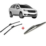 Cumpara ieftin Set 3 stergatoare RENAULT LOGAN II Estate (K8_) din 2013 - 2020, pentru parbriz si luneta fata si spate auto, Bosch Twin, din cauciuc siliconat rezist