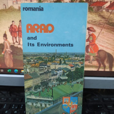 Romania, Arad end Its Environments, hartă și pliant, Publiturism 1977, 109
