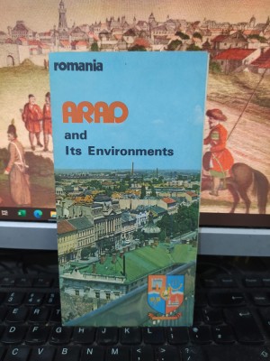 Romania, Arad end Its Environments, hartă și pliant, Publiturism 1977, 109 foto