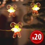 Lumină albă caldă LED String Light cu 20 de becuri 2,2m - Candy Cane