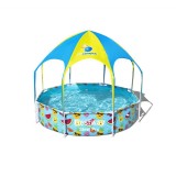 Piscina Bestway Detașabilă 244 x 51 cm, Cadru Metalic, PVC, Albastru, Rotundă, Pentru Copii