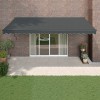 Copertină retractabilă automată, antracit, 5x3 m