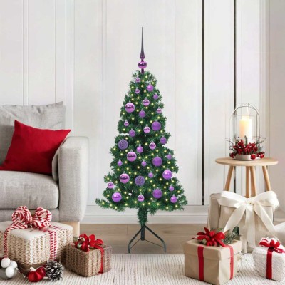 vidaXL Pom de Crăciun Artificial pentru Colț Verde 120 cm PVC și Metal 3397247 foto