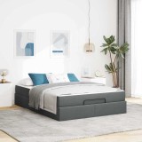 vidaXL Cadru de pat Gri &icirc;nchis 140 x 200 cm țesătură