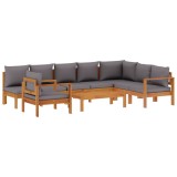 Set de canapele gradina cu perne, 6 piese, lemn masiv acacia