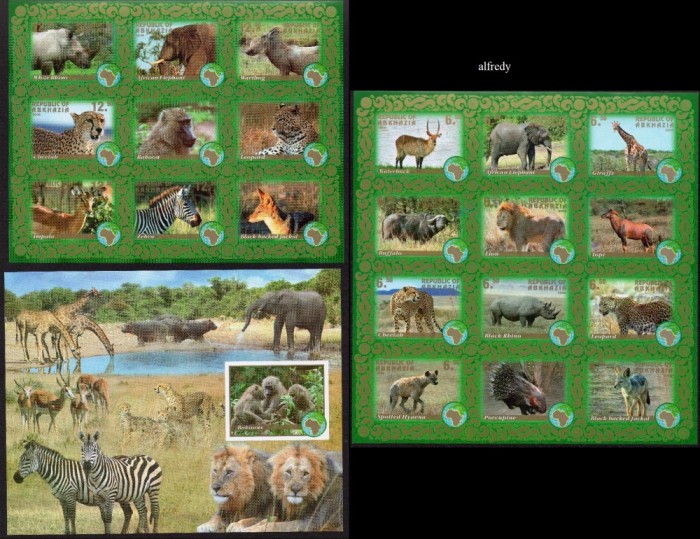 ABHAZIA 2008, Fauna, nedant., engleza, MNH
