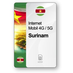 eSIM Internet Surinam, valabil 7 zile, trafic 1 GB, Standard