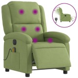 Cumpara ieftin Fotoliu electric de masaj rabatabil, verde deschis, catifea