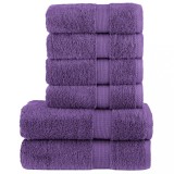 VidaXL Set de prosoape premium SOLUND, 6 piese, violet, 600 g/m&sup2;