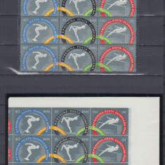 1960 LP 494 LP 494 a JOCURILE OLIMPICE ROMA I DANTELAT+ NEDANTELAT BLOCURI MNH