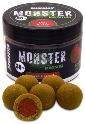 Haldorado - Boilies-uri Monster Magnum 30+, 180g, 30mm - Ficat + Sange foto