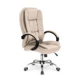 Scaun directorial MH Rudy, Ergonomic, Mecanism balans, Piele ecologica, Rotire 360 , Inaltime reglabila, 110 Kg, Bej