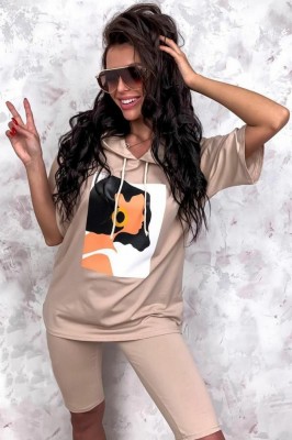 A654-1581 Tinuta sport casual cu imprimeu foto