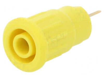 Soclu banană galben 4mm 24A 1kV aurit cu izolație foto