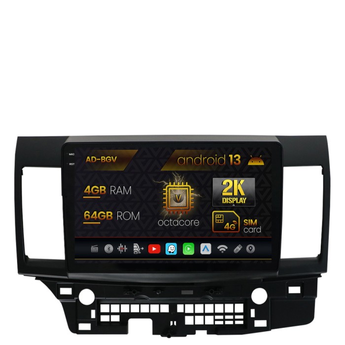 Navigatie Mitsubishi Lancer (2007-2016), Android 13, V-Octacore 4GB RAM + 64GB ROM, 10.36 Inch - AD-BGV10004+AD-BGRKIT269