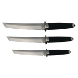 Cumpara ieftin Set trei cutite de vanatoare, IdeallStore&reg;, otel inoxidabil, argintiu, 43 cm, toc inclus