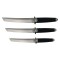 Set trei cutite de vanatoare, DEPOX&reg;, otel inoxidabil, argintiu, 43 cm, toc inclus